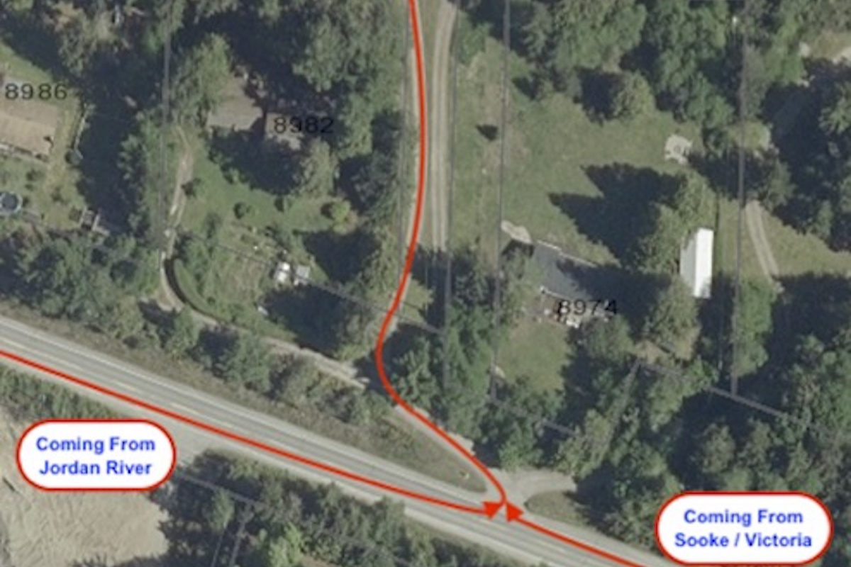 Directional Map to The Coach on the Property