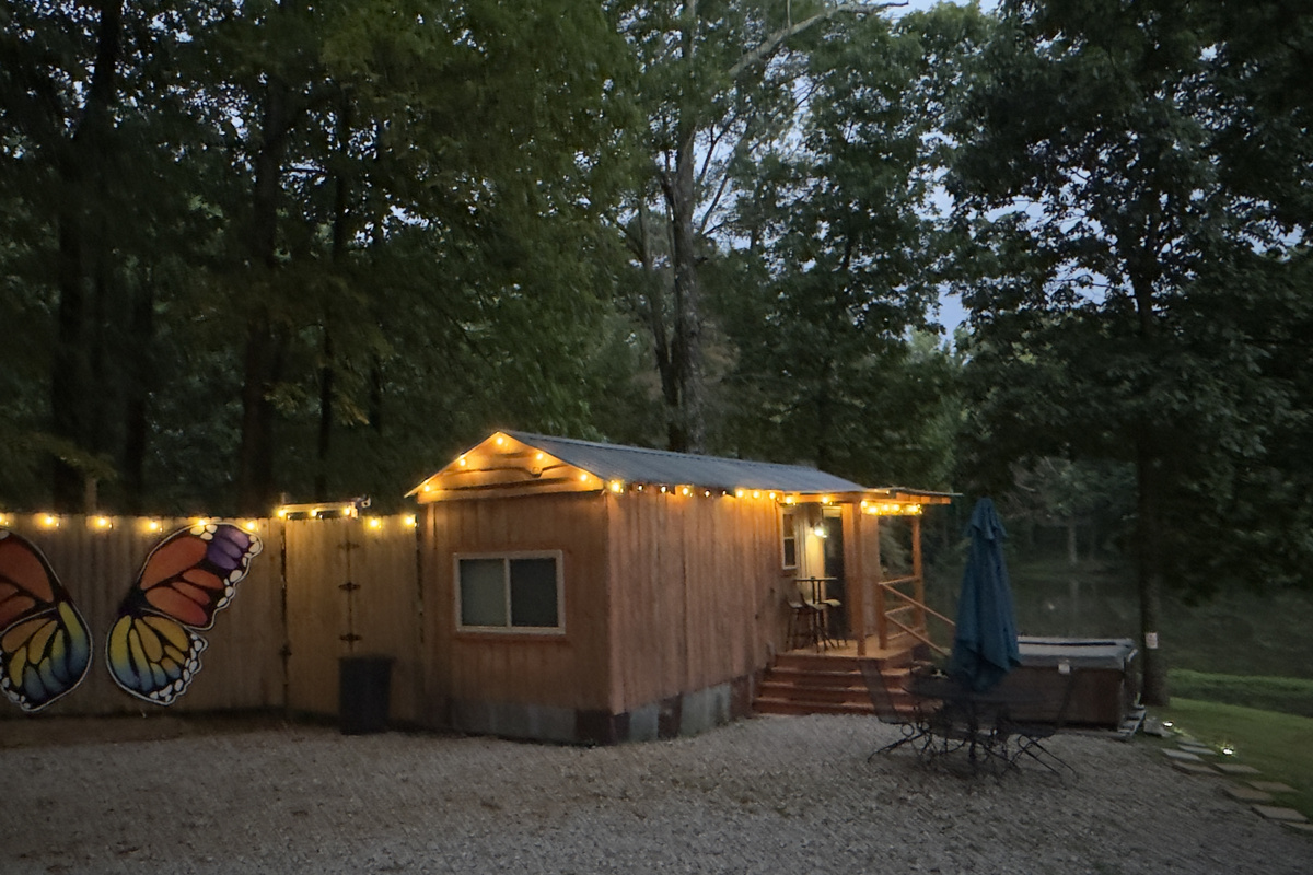 A cozy retreat after sunset 