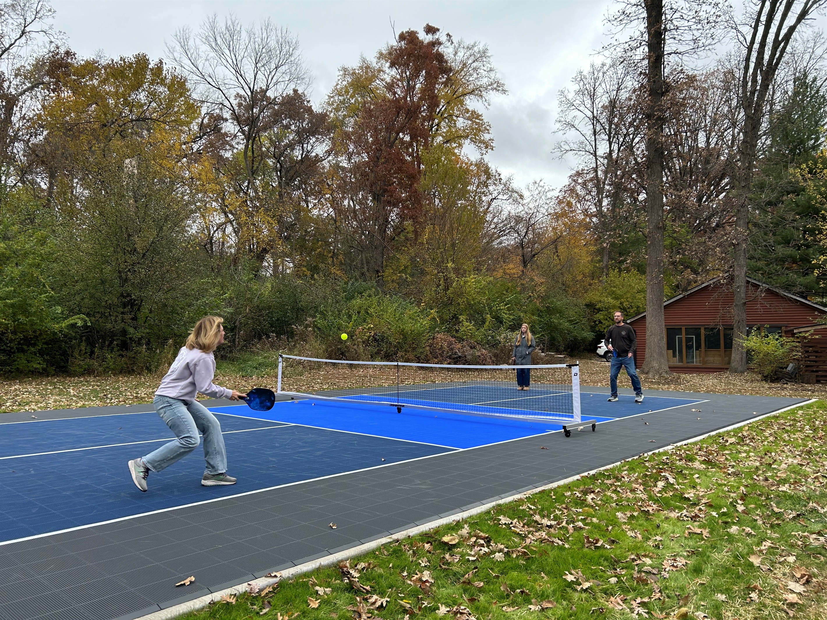Playing pickleball in the cooler weather is great!