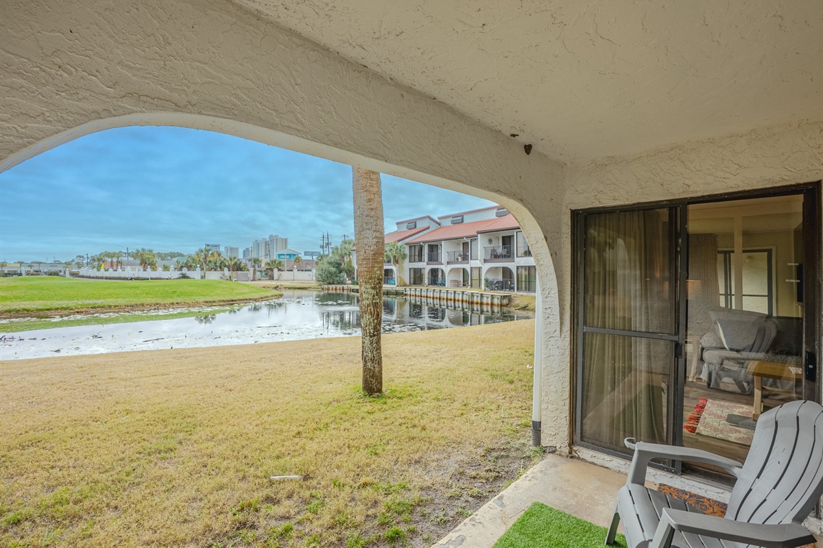 Ground floor patio overlooking the 8th hole