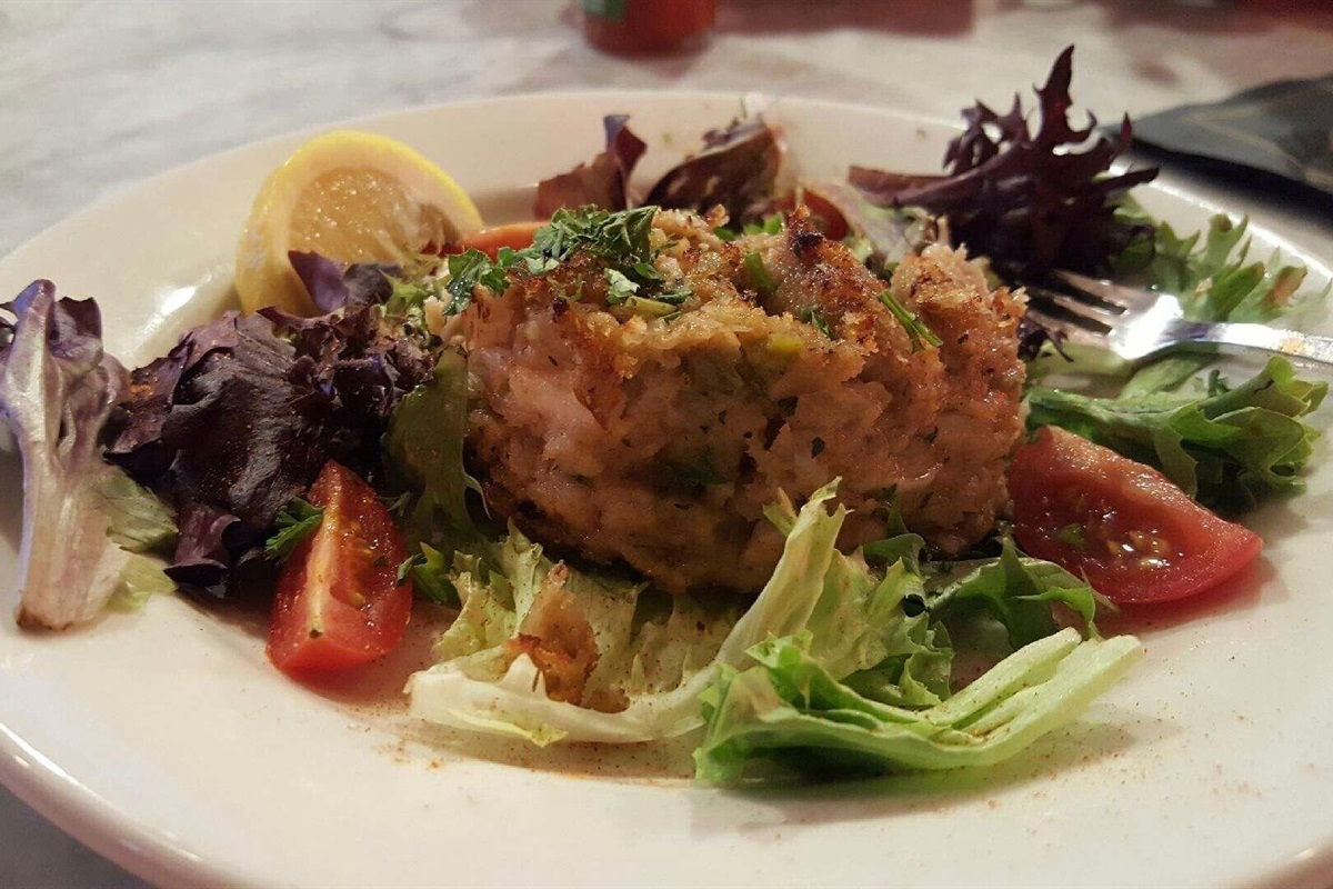 Crab Cake Napoleon; OLDE NOLA COOKERY, 205 Bourbon St.
