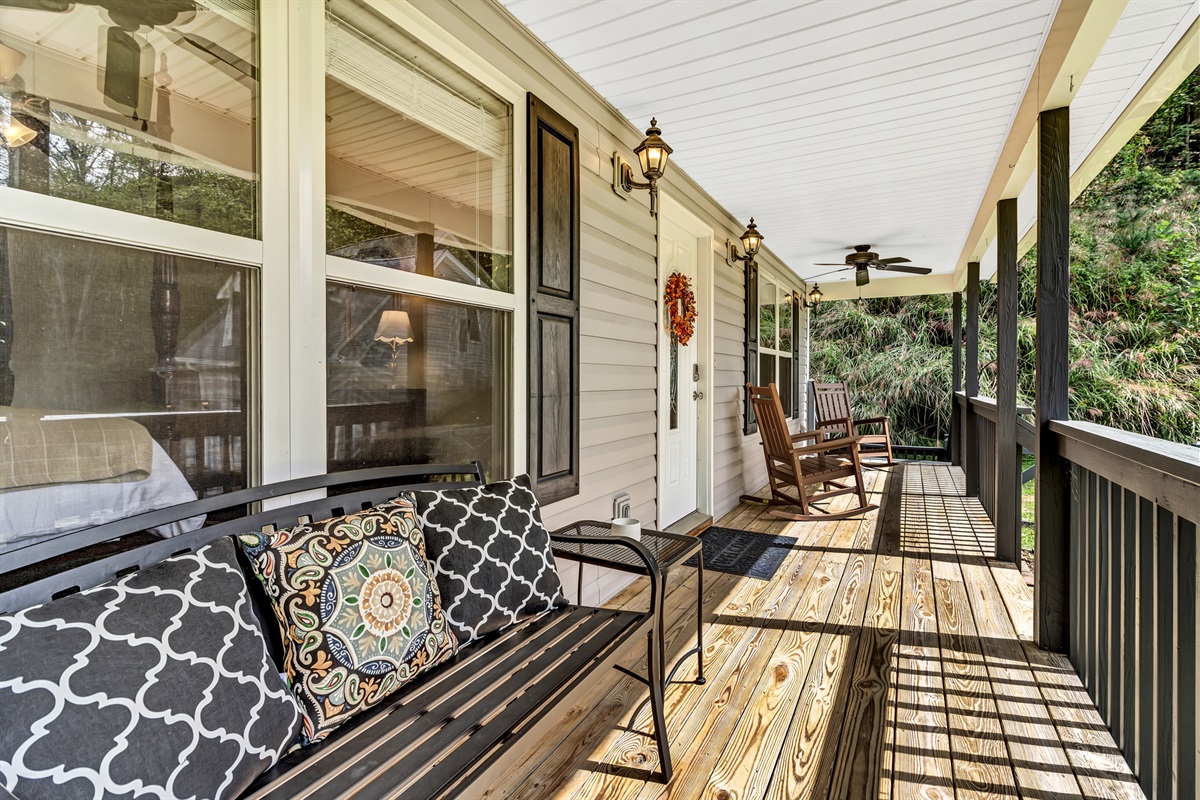 Enjoy sipping your coffee from the cozy front porch
