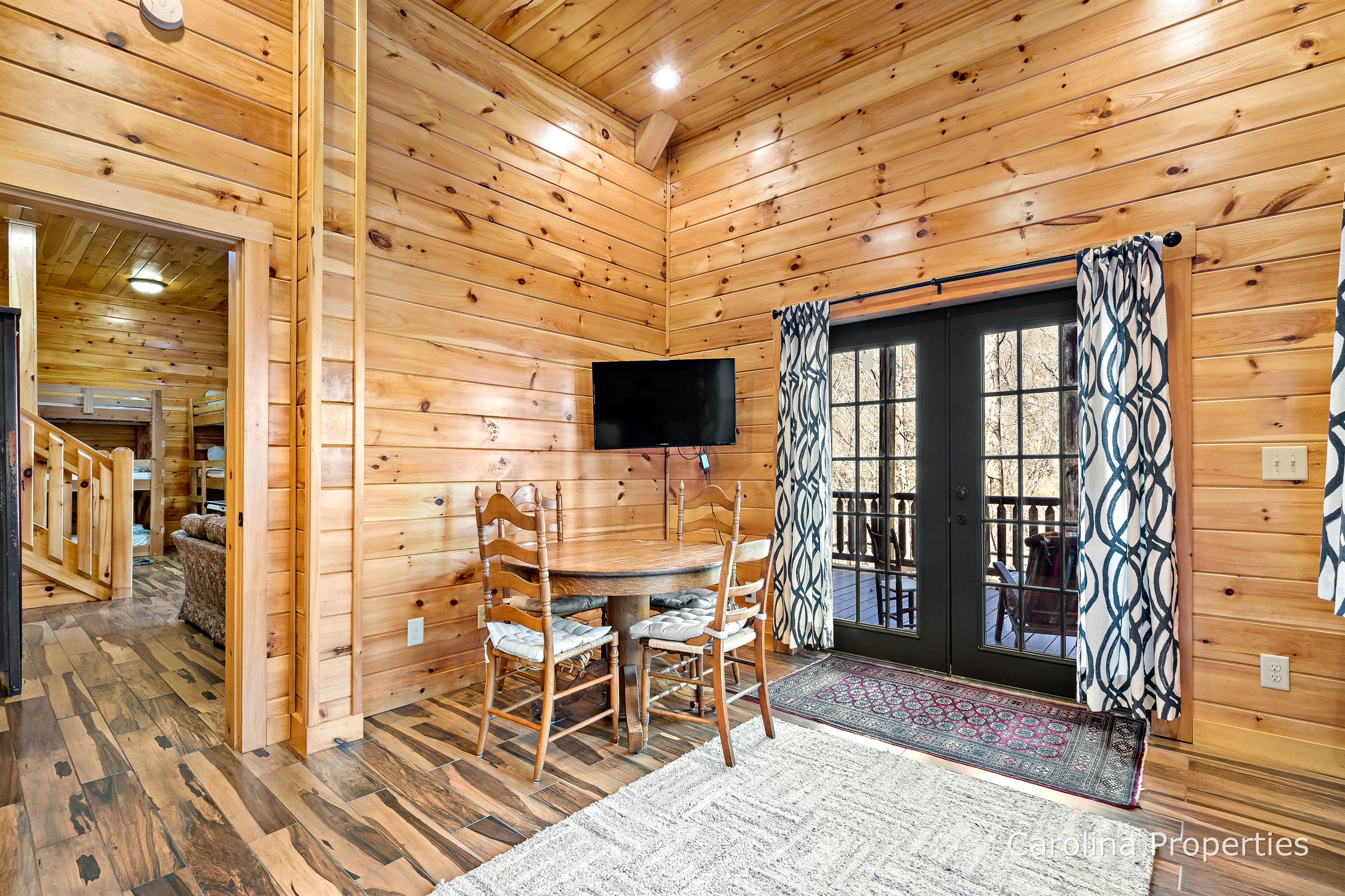 Lower level bedroom with queen bed