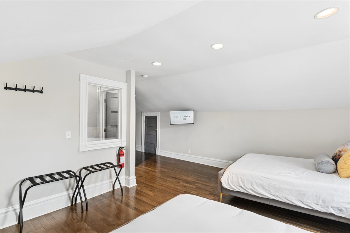 All bedrooms have USB and USBC ports on the nightstands, luggage racks, Smart TVs and comfortable bedding with plenty of pillows!