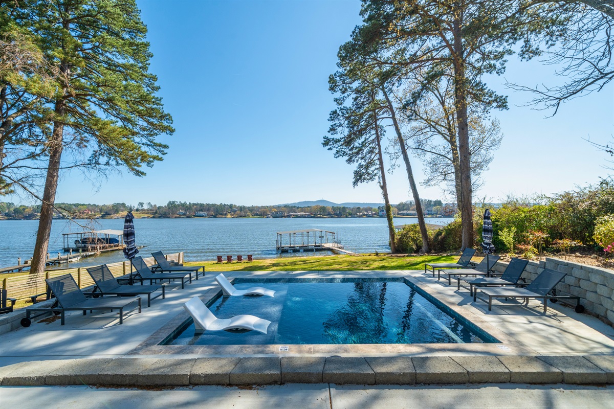 Look out over the water from the edge of the pool, where the lake feels just steps away and the views never get old.