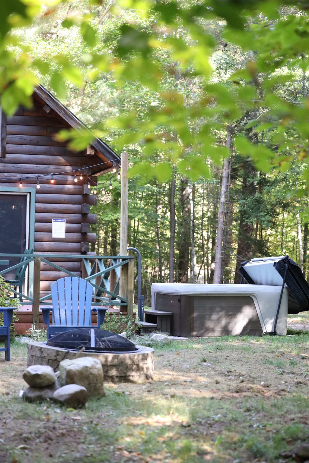 Hot Tub located off of the back deck where you can look at the stars!