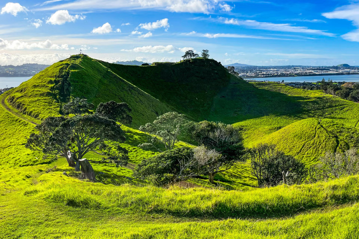 Mangere Mountain - an easy stroll from the property to the top, with sweeping views of Auckland