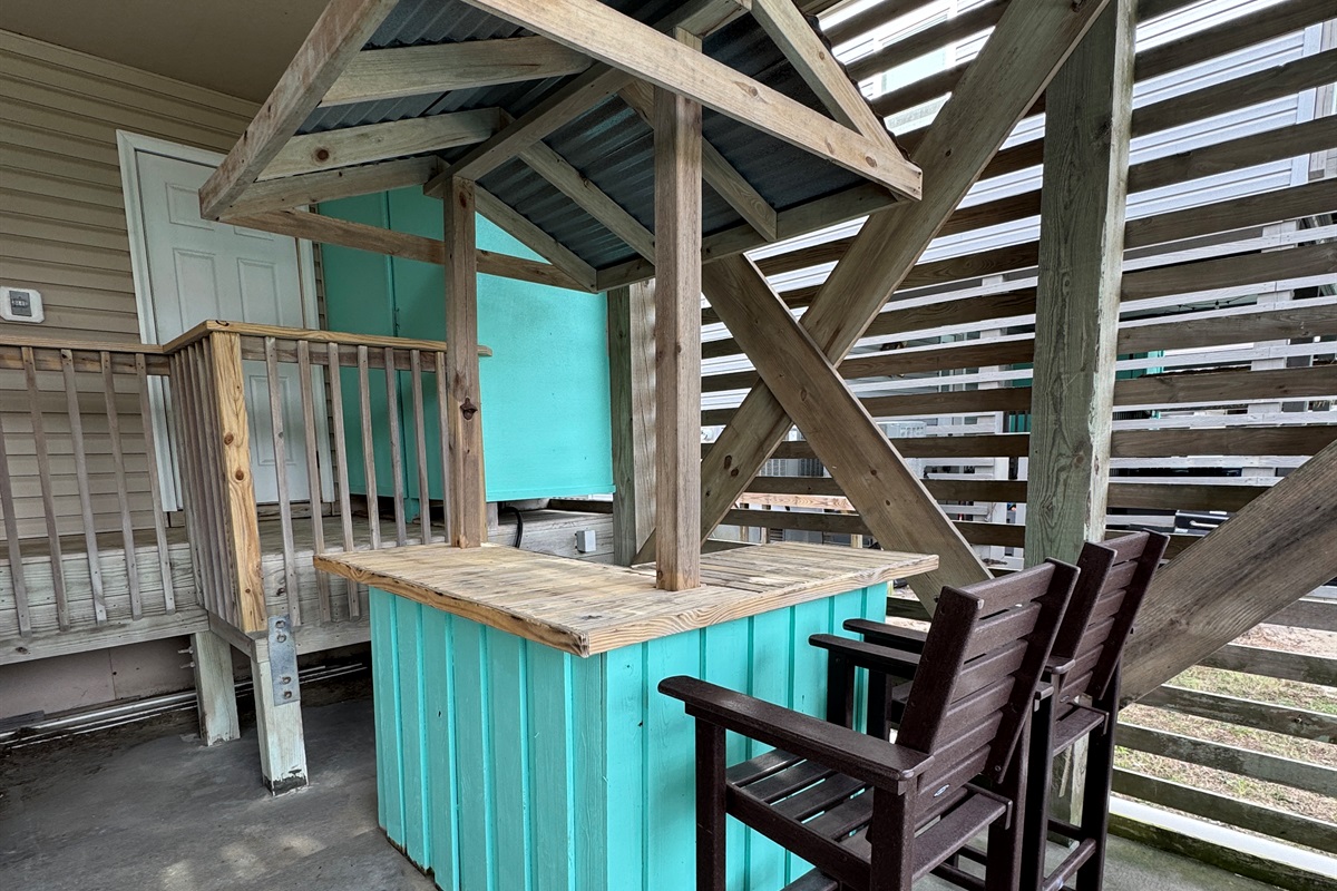 Shady tiki bar, always vacation time here!