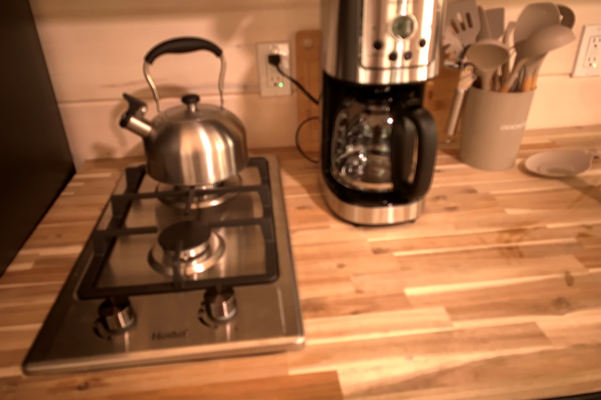 Propane cooktop and coffee maker