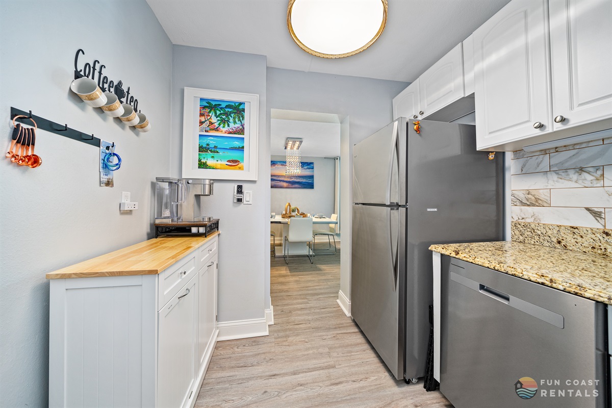 Fully-Equipped Kitchen with Coffee Bar