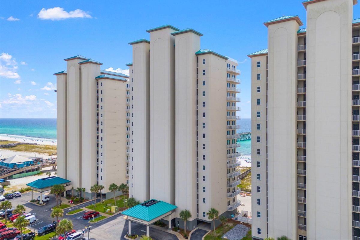 Enjoy resort-style beachfront living with beautiful views of the shoreline and surrounding coastline.