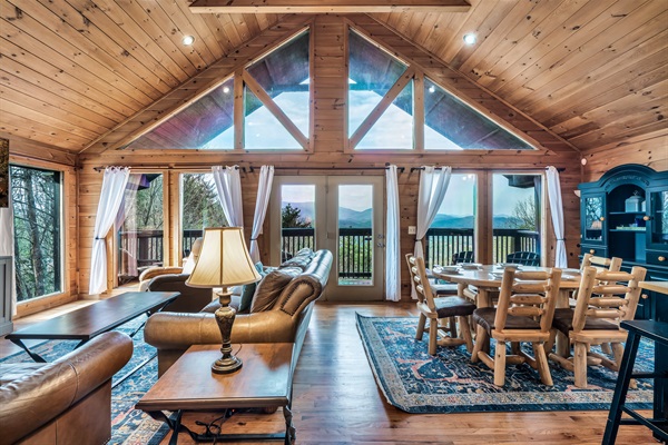 Open Living and Dining Area With a View