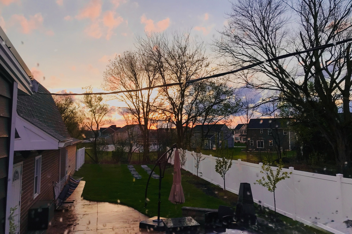 Sunset view from one of the upstairs bedrooms.