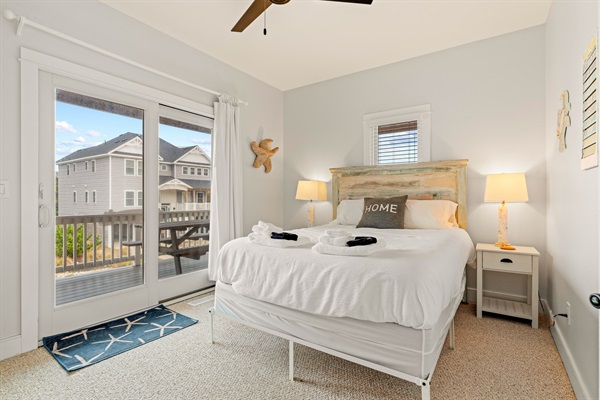 2nd Floor - Queen bedroom with deck access