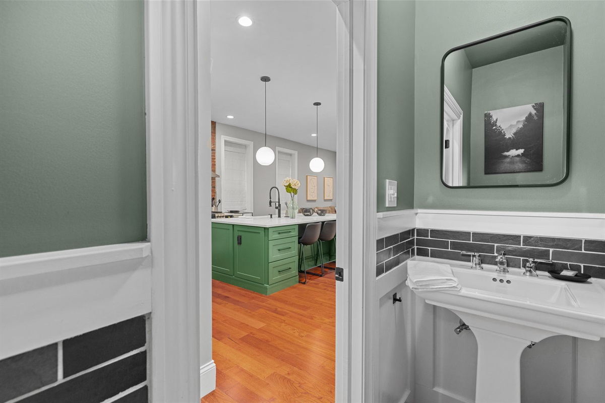 Convenient half bath located on main floor.