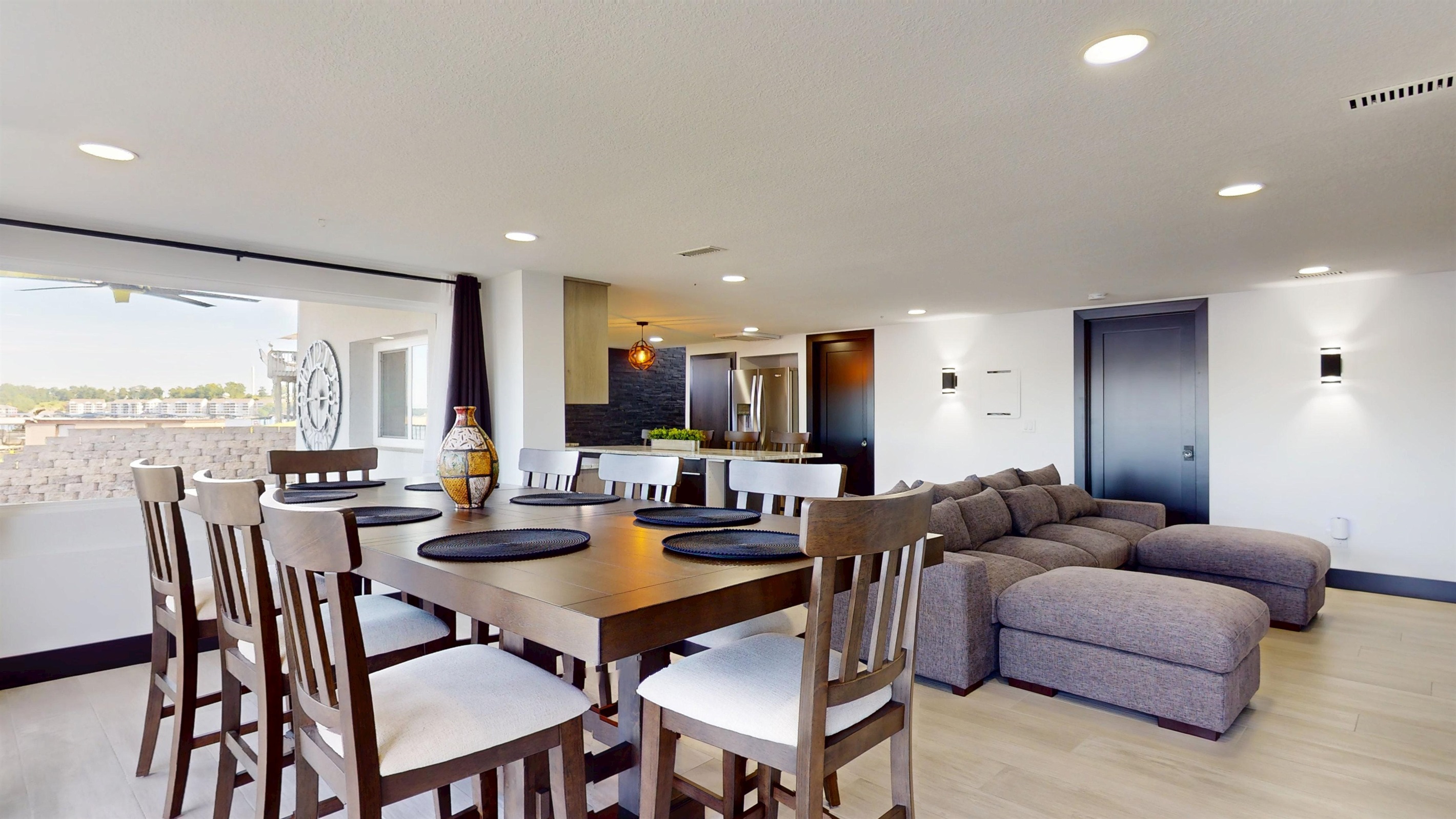 View as you walk into the lower level after returning from the dock/outside through the slider door.