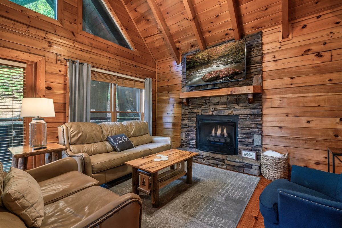 Cozy living room perfect for relaxing after a day of adventures
