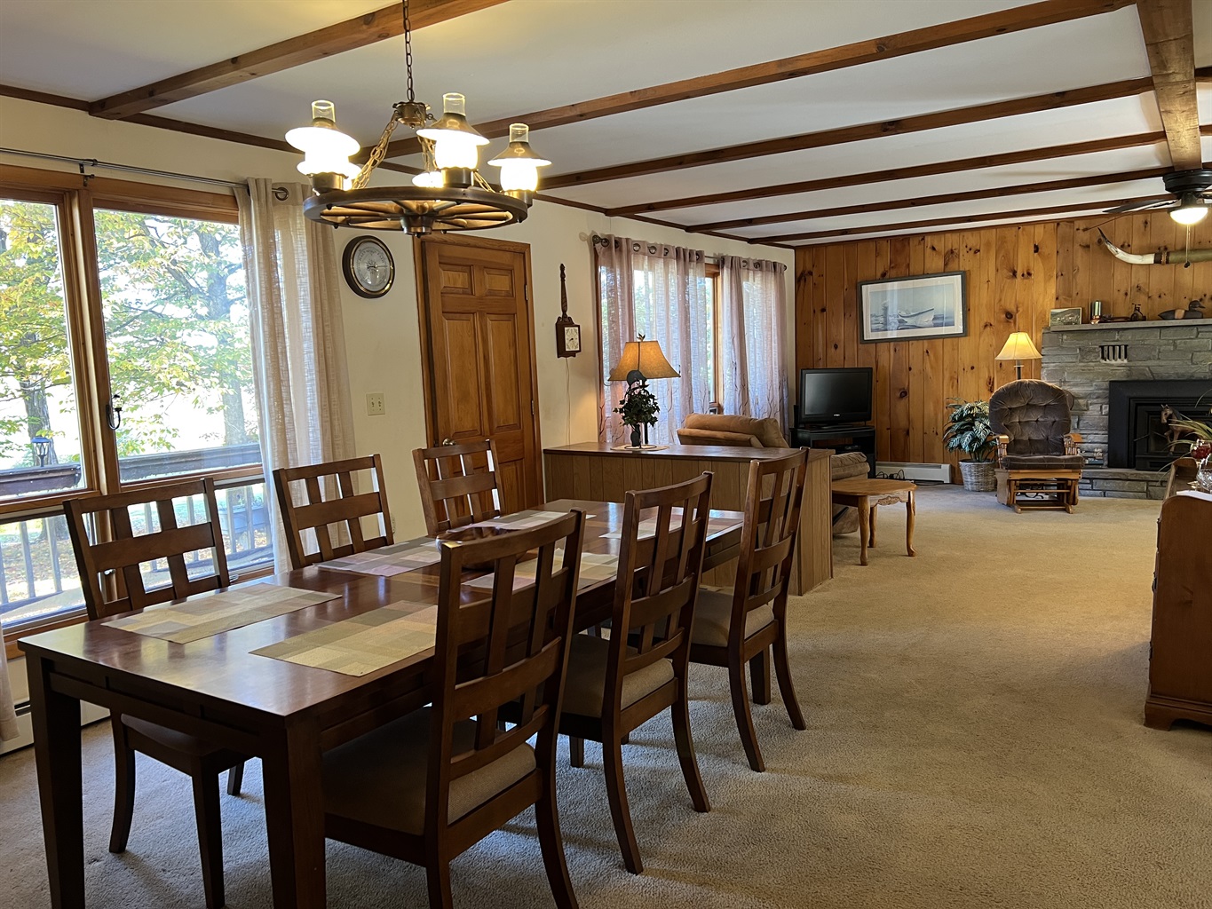 Dining area and living room