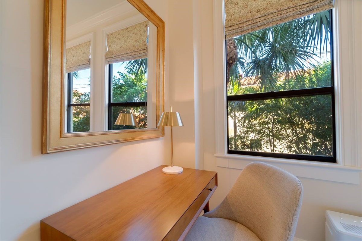 Desk for computer or work.