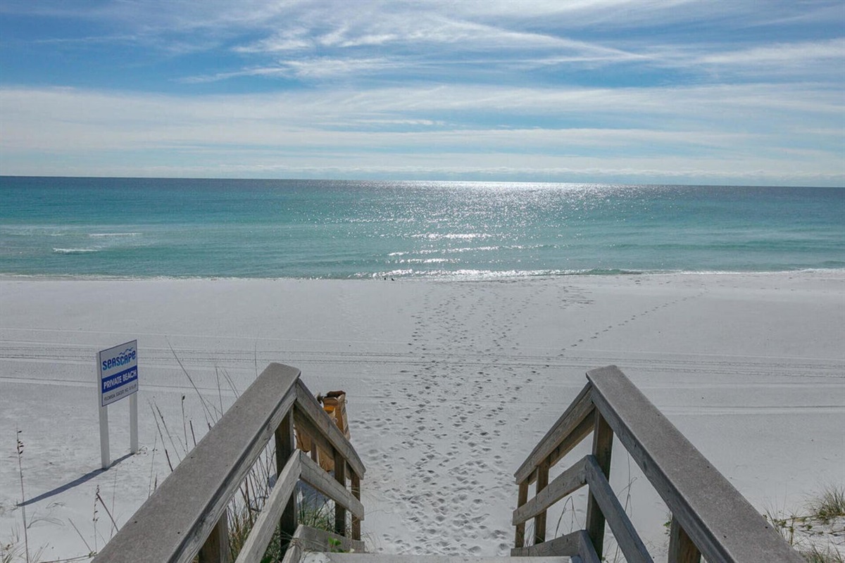 Private beach access to Miramar Beach