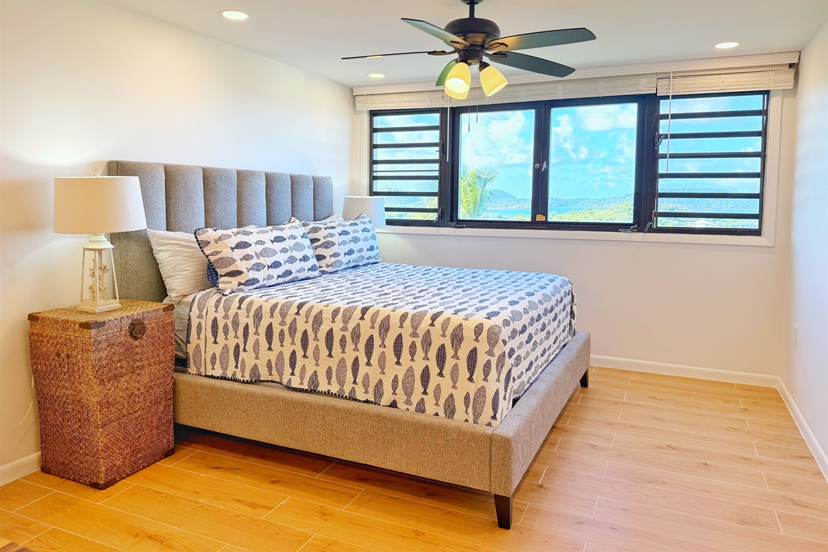 Stunning window views right from the king bed