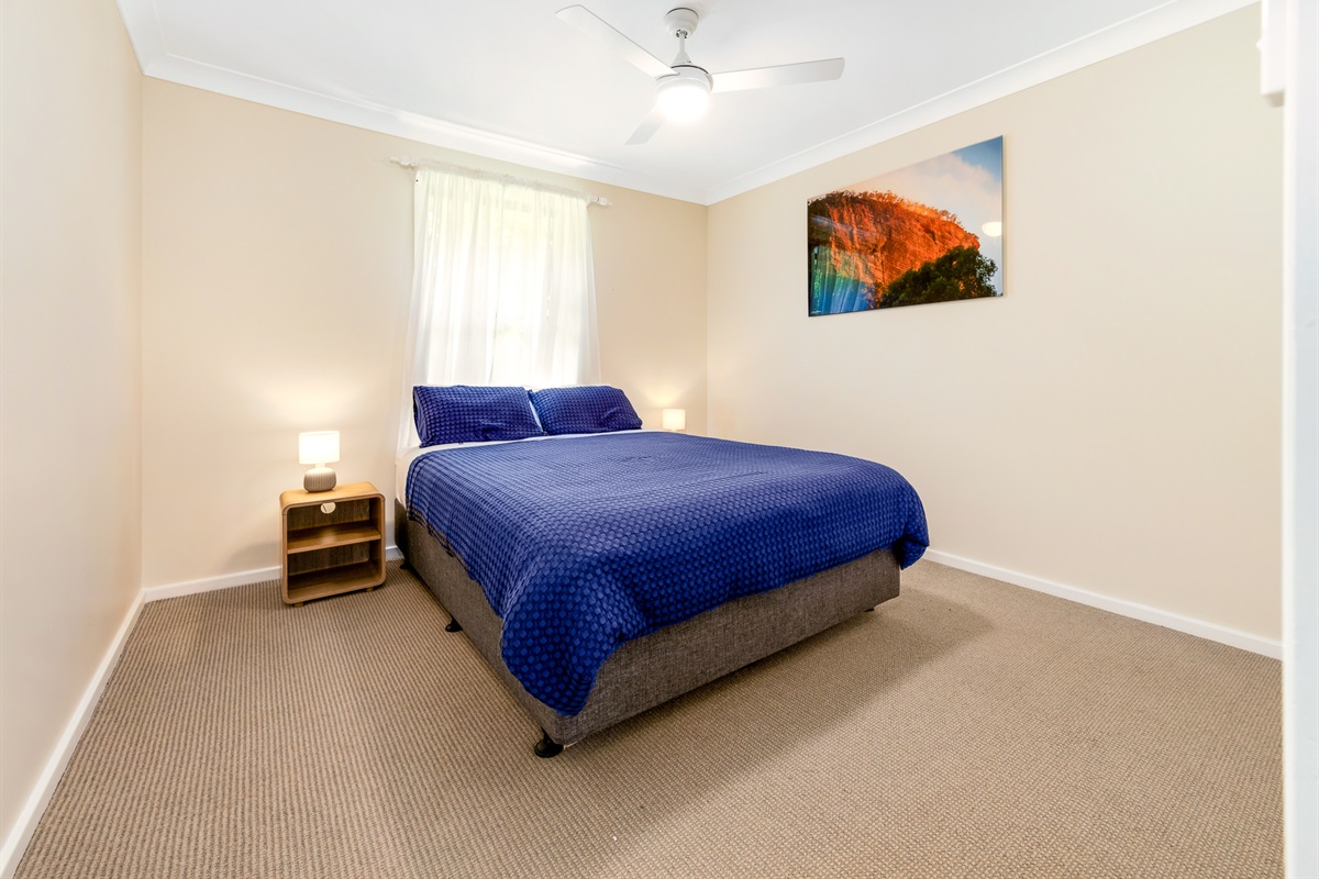 This third upstairs bedroom has a queen bed, adding another full bedroom to the main level of Bertie’s 3 Beaches.