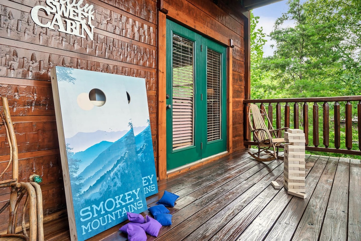 Play a friendly (or competitive) game of cornhole!