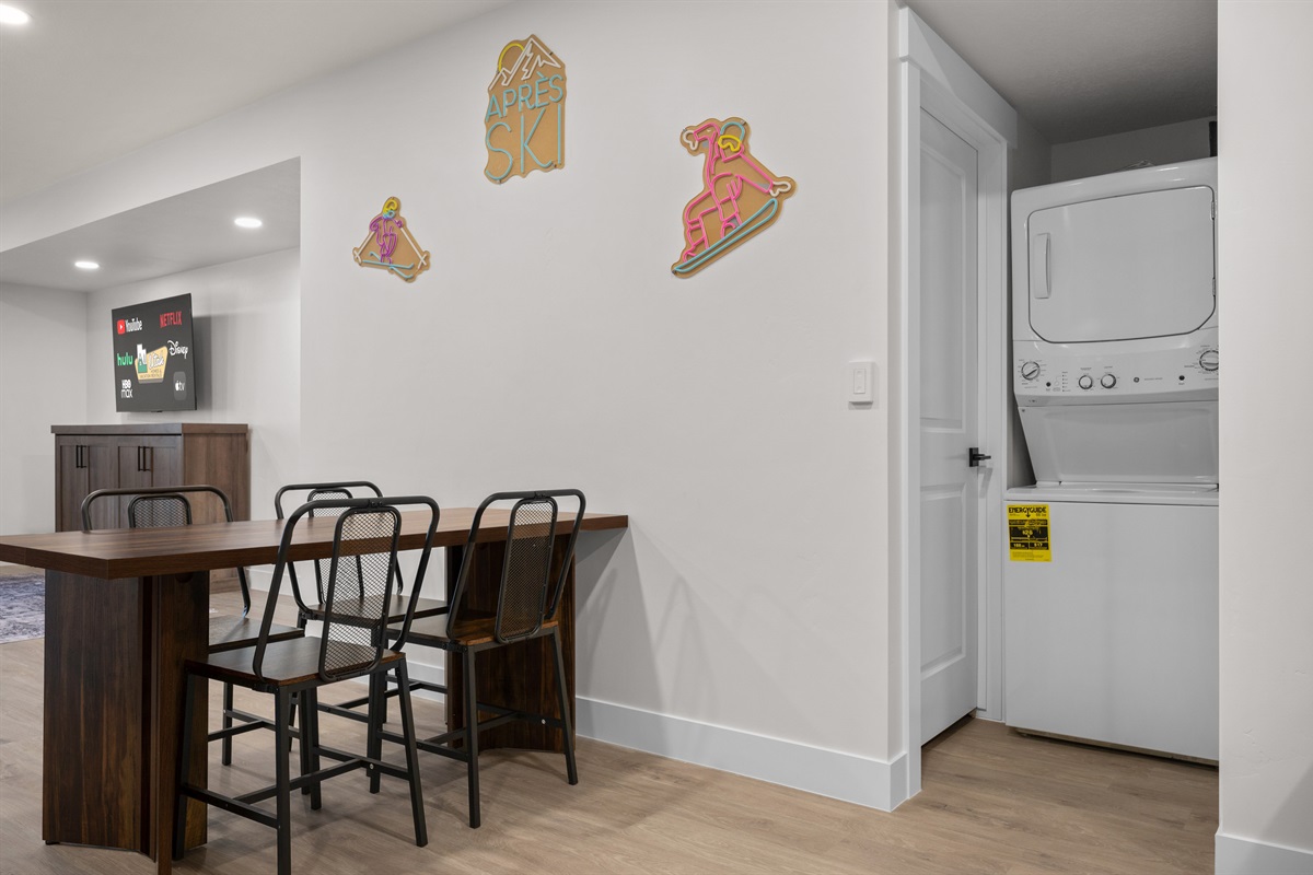 Dining near laundry are