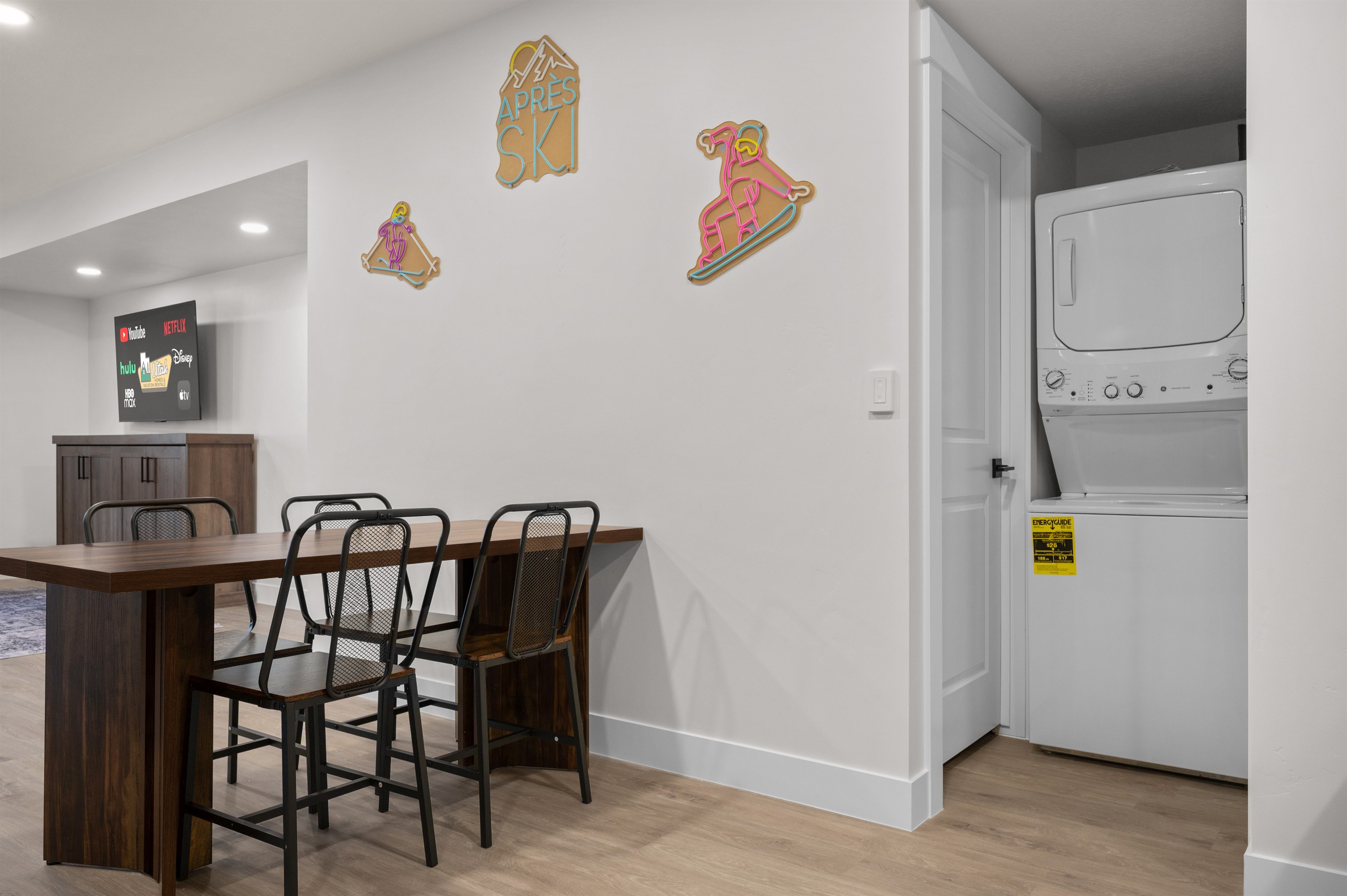 Dining near laundry are