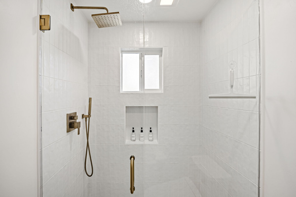 Spacious master bathroom with walk-in shower