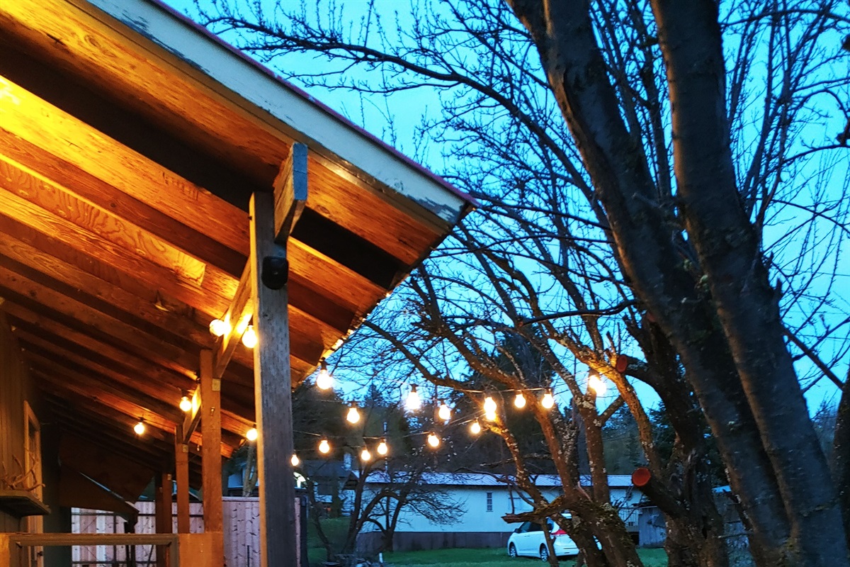 Front yard at night.