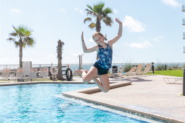 Family fun starts here — splash, swim, and relax in our seasonally heated pool just steps from the beach.