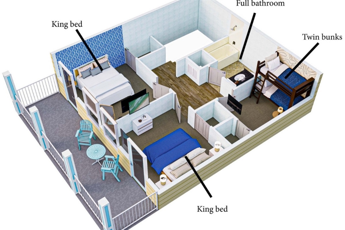 Third level / bedrooms floor plan: