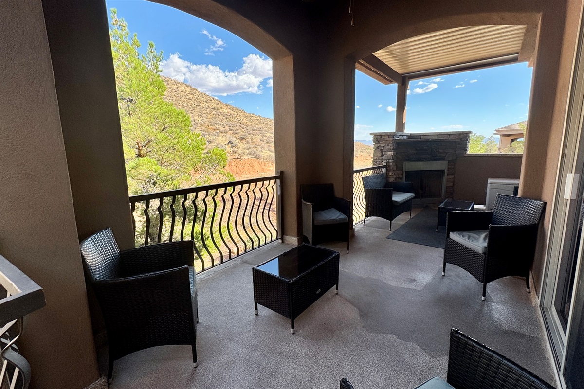 Private Patio Space with Outdoor Fireplace