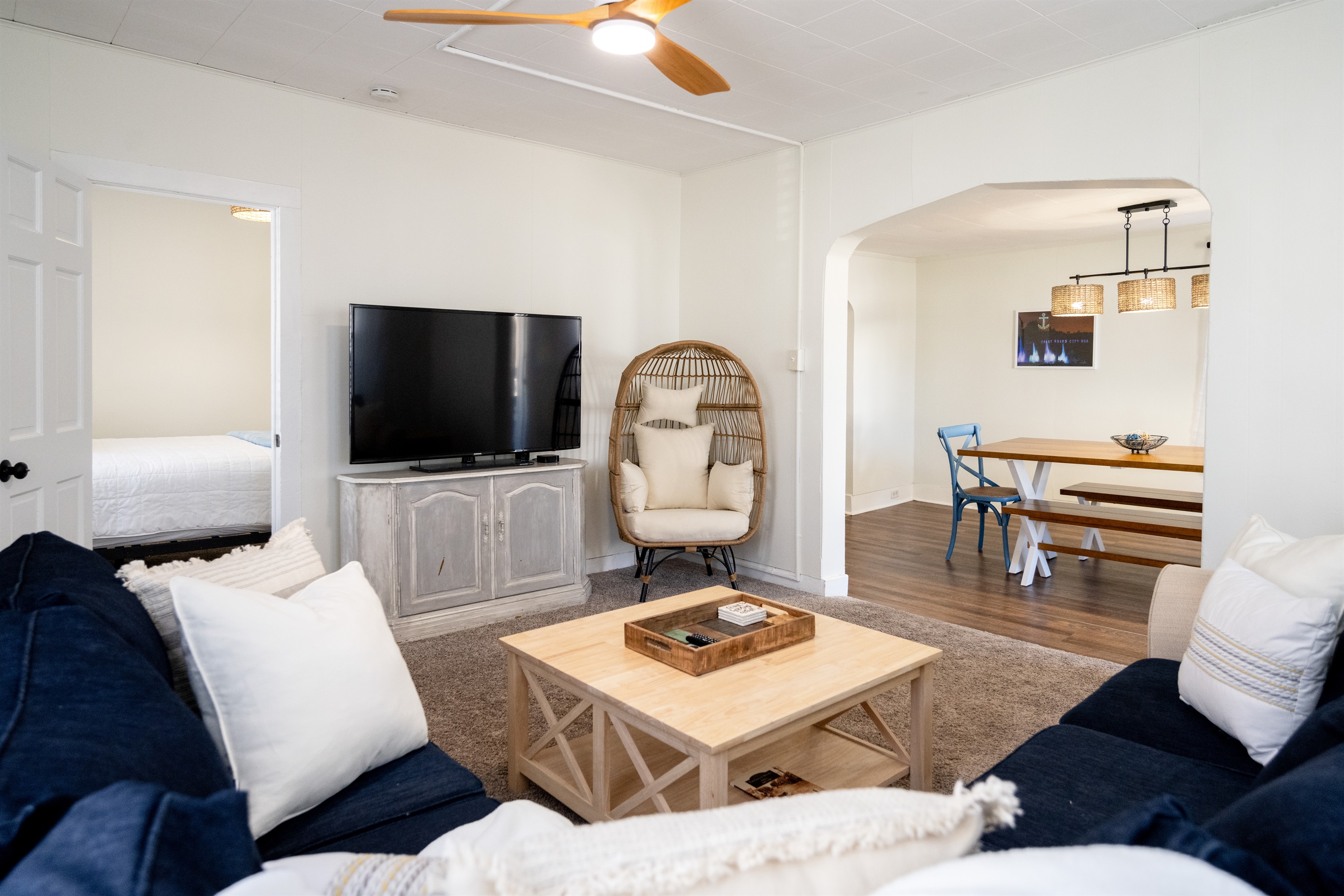 Relaxed living room with beach-house vibes