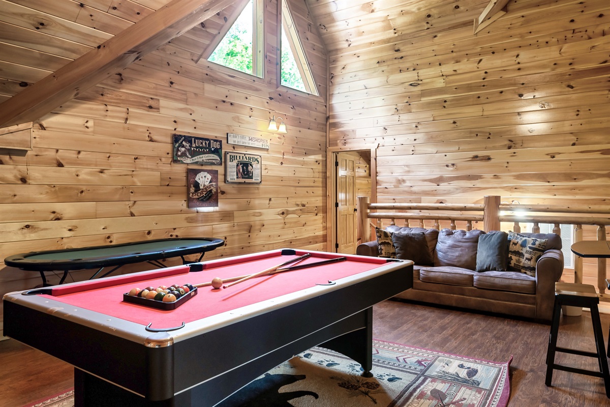Bring everyone together in the game room where pool, lounging, and shared fun keep the energy high