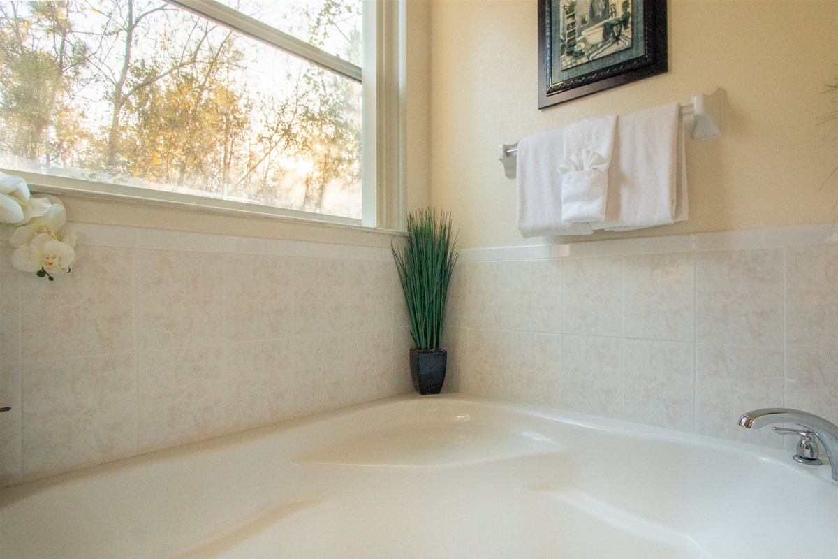 Large soaking tub