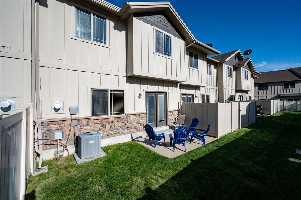 Relax outdoors in your private backyard space.