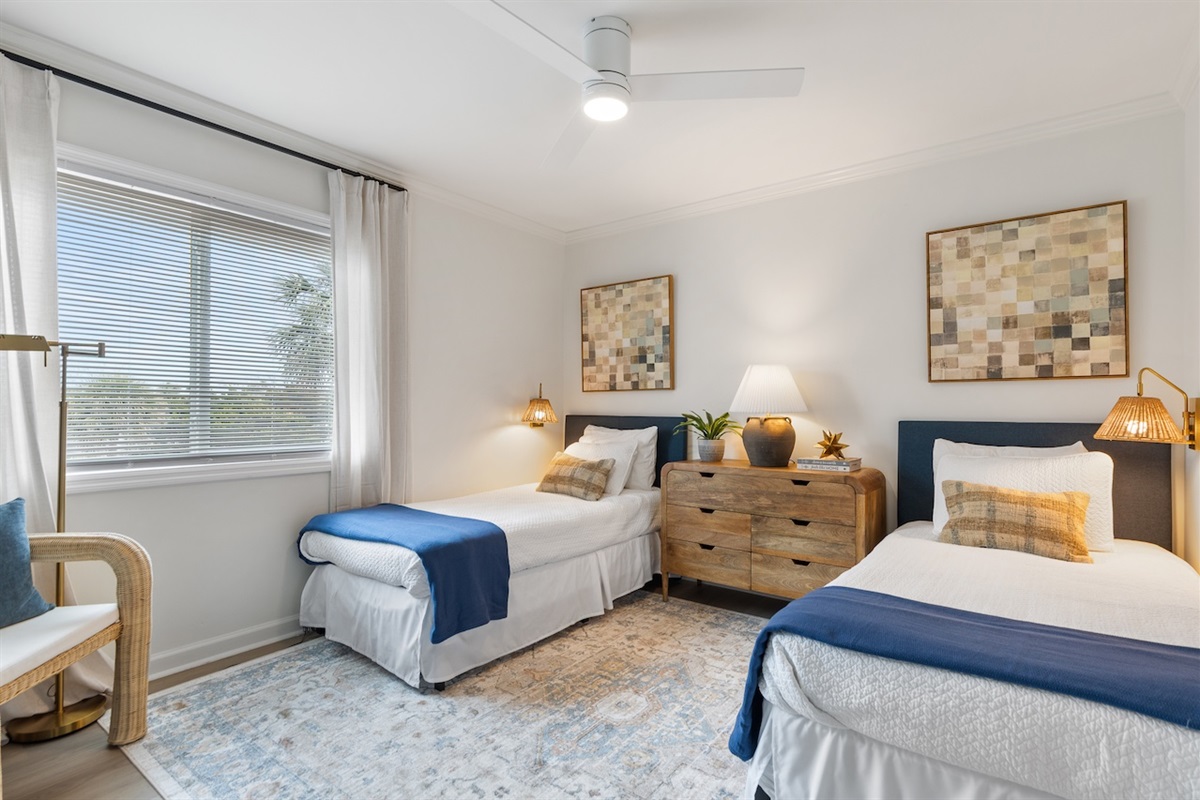 Twin Bedroom | 211C Oceanside Villas | Isle of Palms SC | IOP Escapes