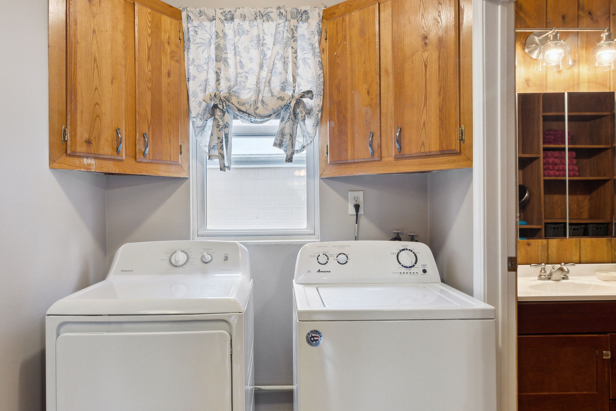 Side by side washer and dryer for those longer stays!