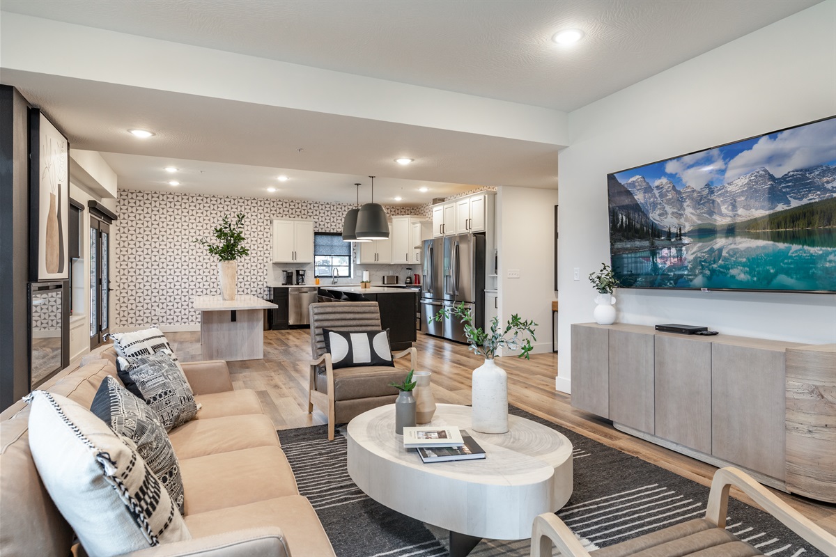 sit around the table with the family or relax in the living room!