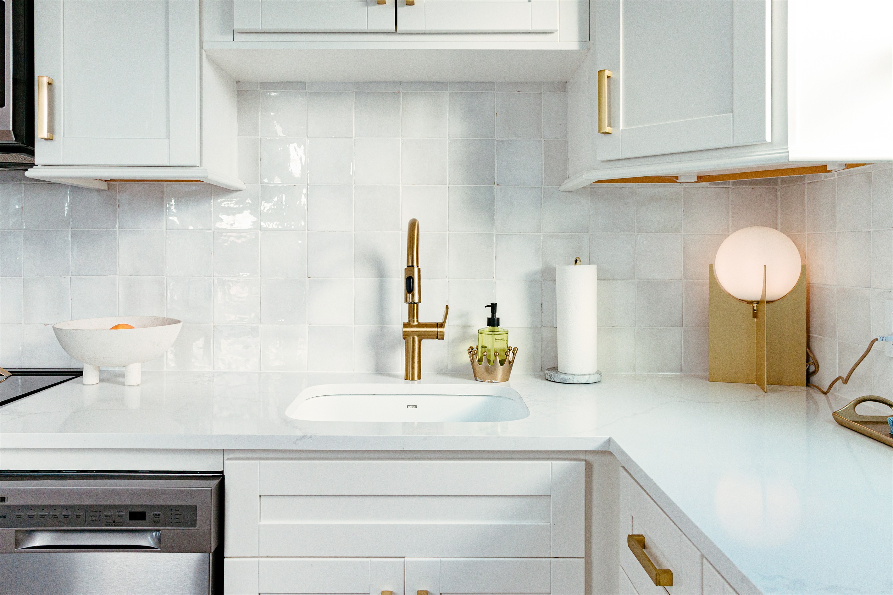 The full kitchen in the cottage has all the cookware and amenities you need to craft tasty meals together.