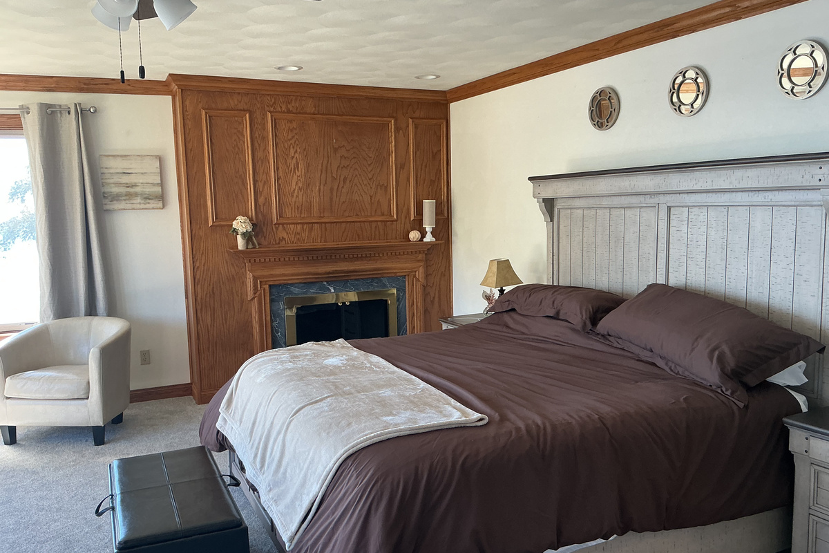 Master bedroom - view 2 with gas fireplace