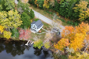 The lake in full Maine fall colors