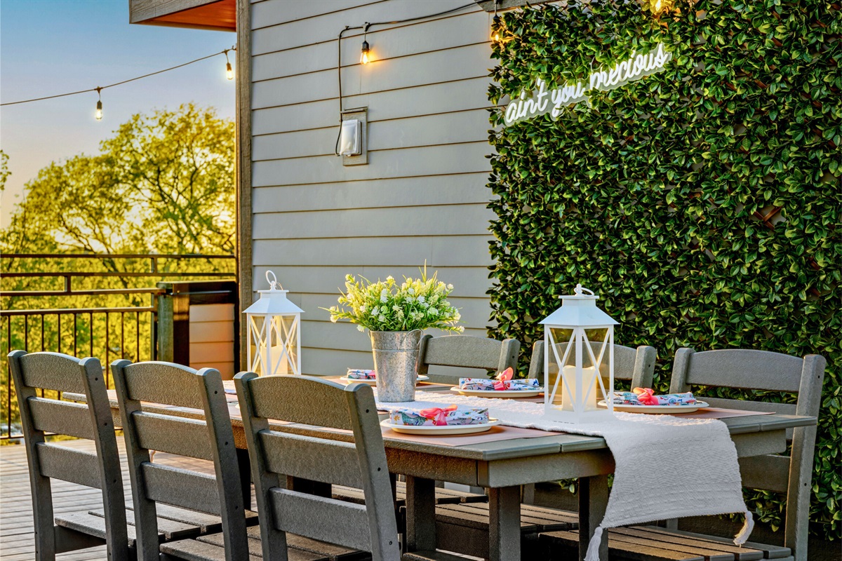 [Casa Tiffani] The Rooftop Patio is Insta-Ready, Enjoy a Sunset Dinner Underneath the String Lights.