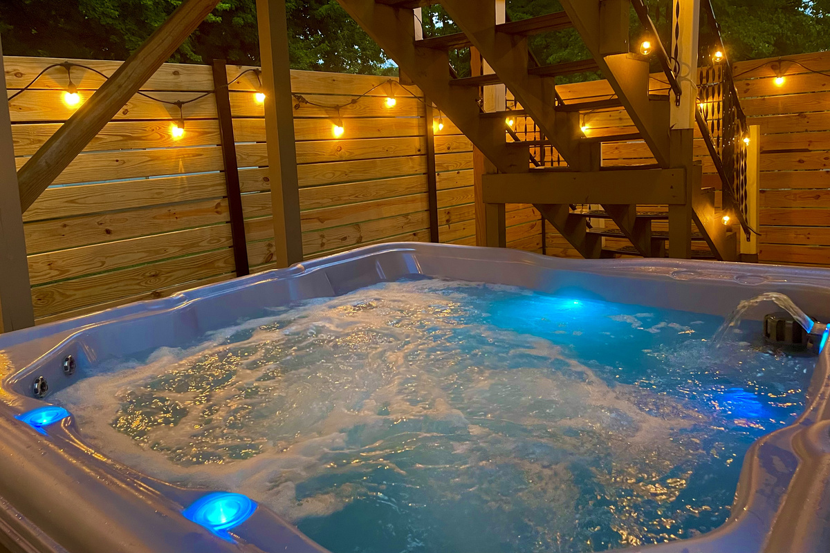 Private outdoor hot tub
