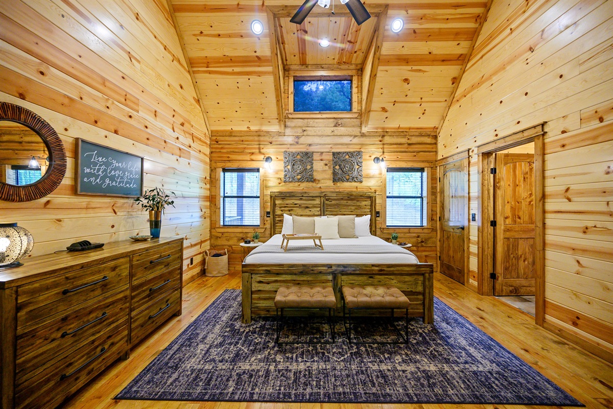 The bedroom has window blinds and tint on upper window so you can enjoy sleeping in.