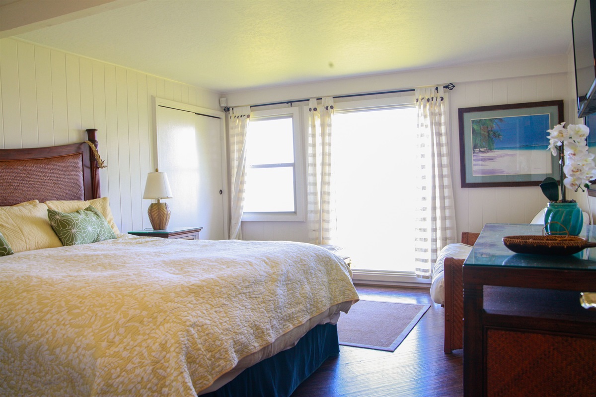 Primary bedroom with king bed