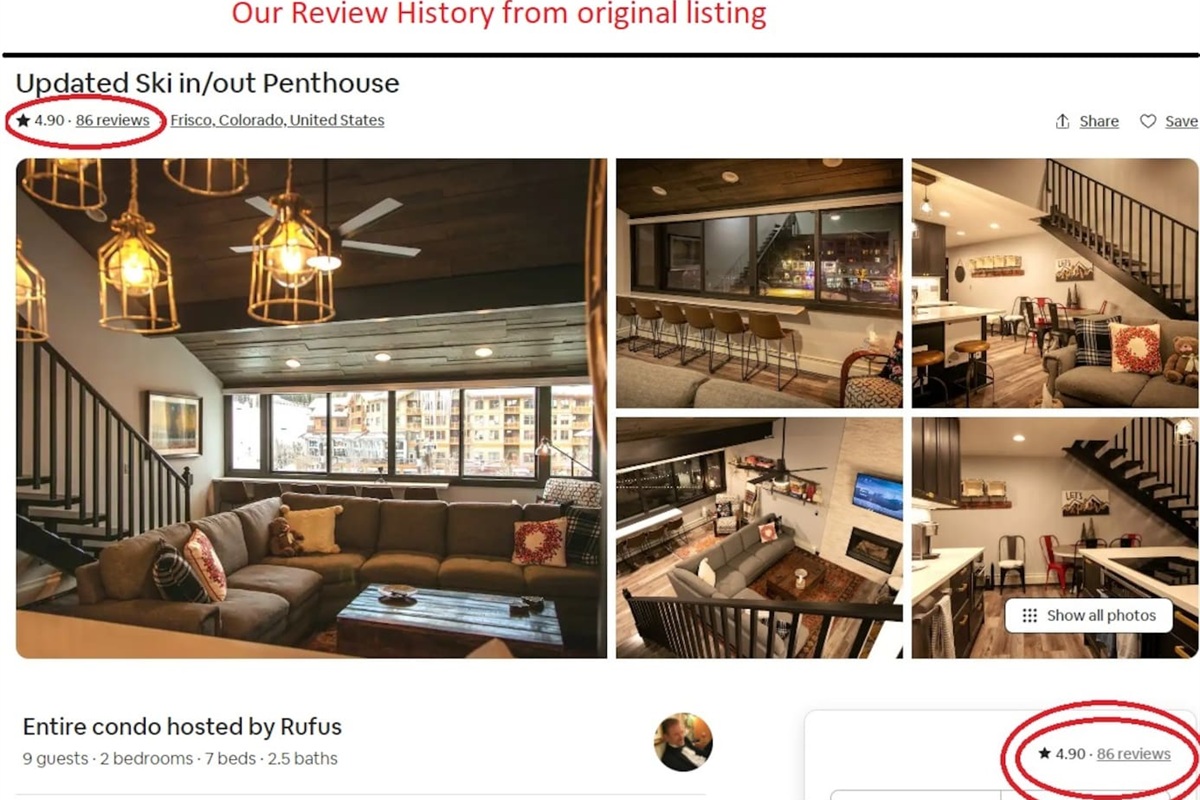 Our review history - see note in property description for more details
