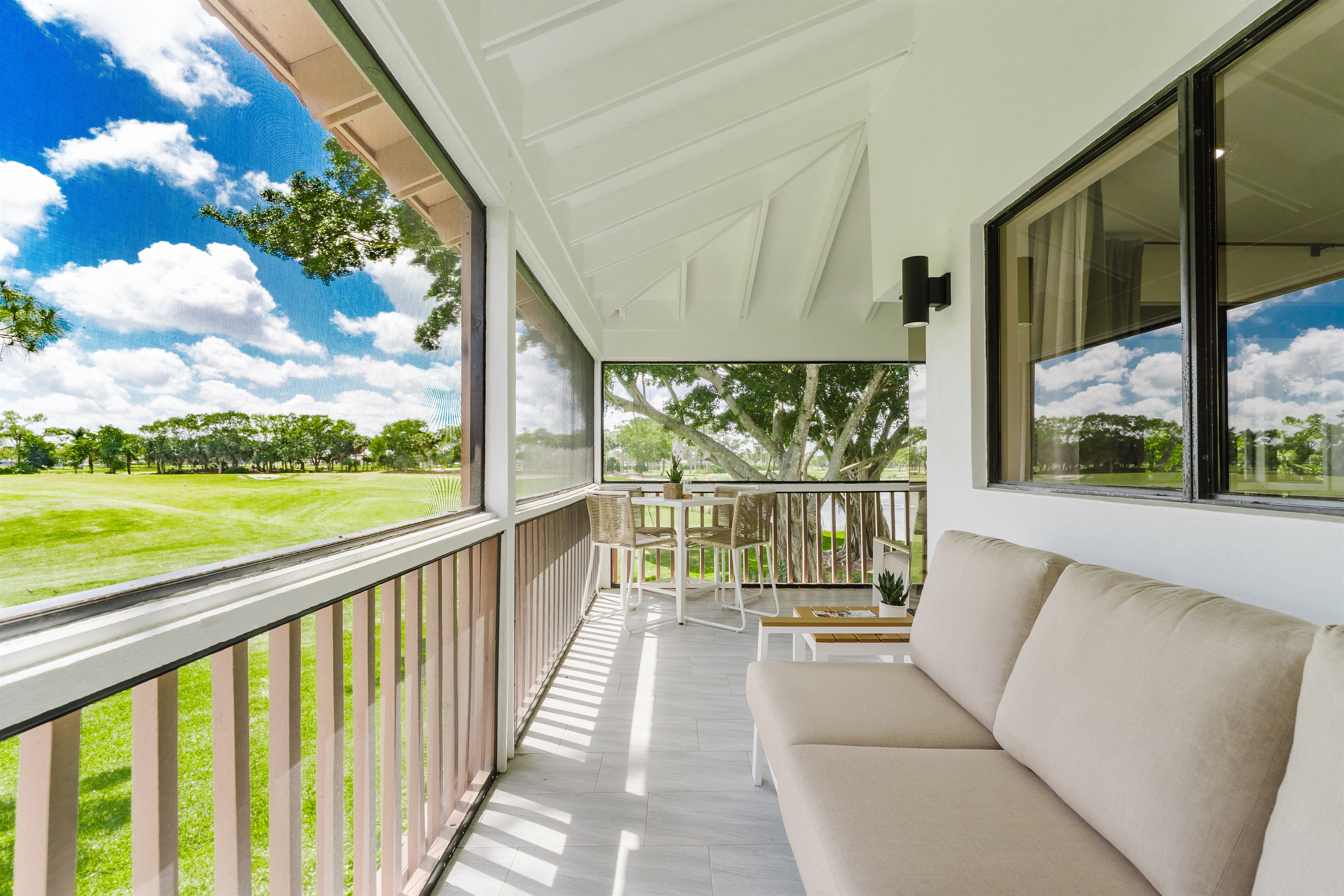 Enjoy morning coffee or evening drinks with scenic fairway views. A pristine outdoor setting perfect for relaxing and unwinding.